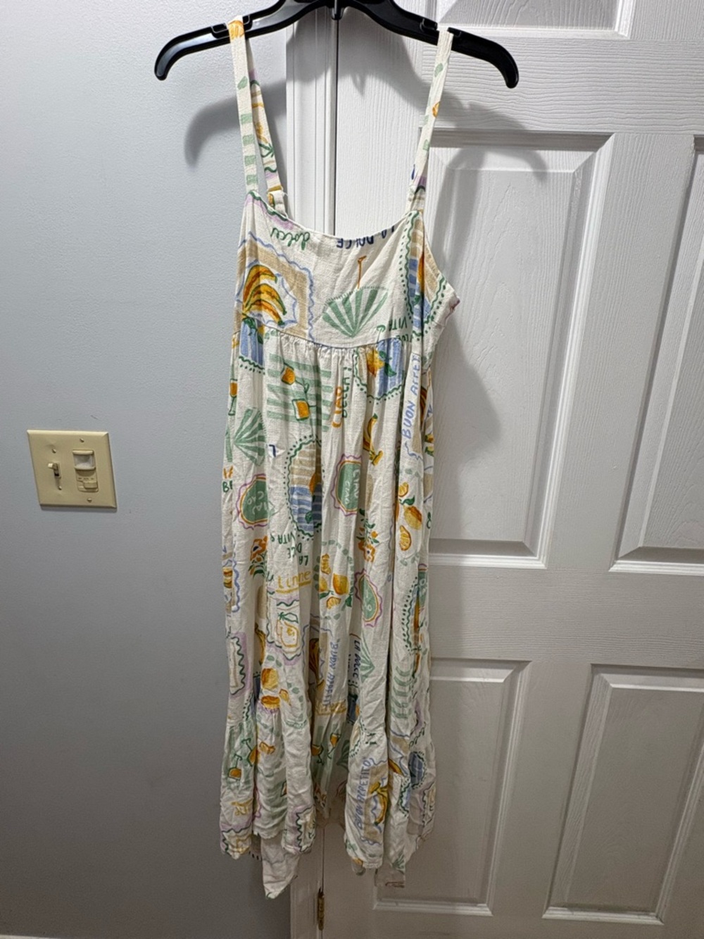 Paper Heart Anthropologie Fruit Linen Blend Maxi Dress Size Large